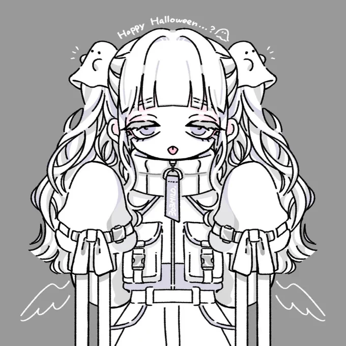 #私のお家芸キャラデザ

ハイネック、白、水色、ベルト、天使? 