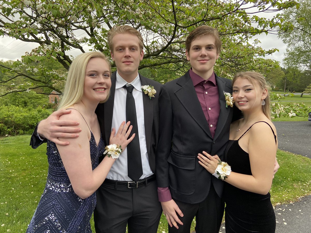 MitchBurns13's tweet photo. What happens when prom is canceled senior year? Friends and family surprised me (brother and girlfriend) with a stay at home prom in the basement! 2020 is really different! https://t.co/SGNsv7TiCG