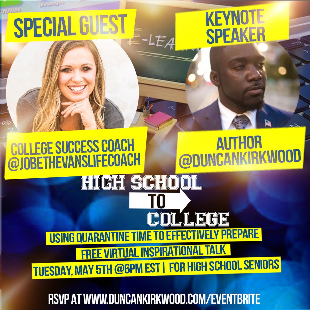 DuncanKirkwood's tweet image. For High School Seniors: Motivation, Opportunity, and Scholarship Information. So happy that the UNCF has so many opportunities to share. Almost 100 students have signed up from Birmingham, Alabam to Cerritos, California. Do miss out, RSVP now: 

eventbrite.com/e/high-school-…