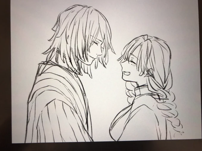 これは下書き段階の鬼滅の刃のおばみつ(例によっていつ完成するか分からない) 