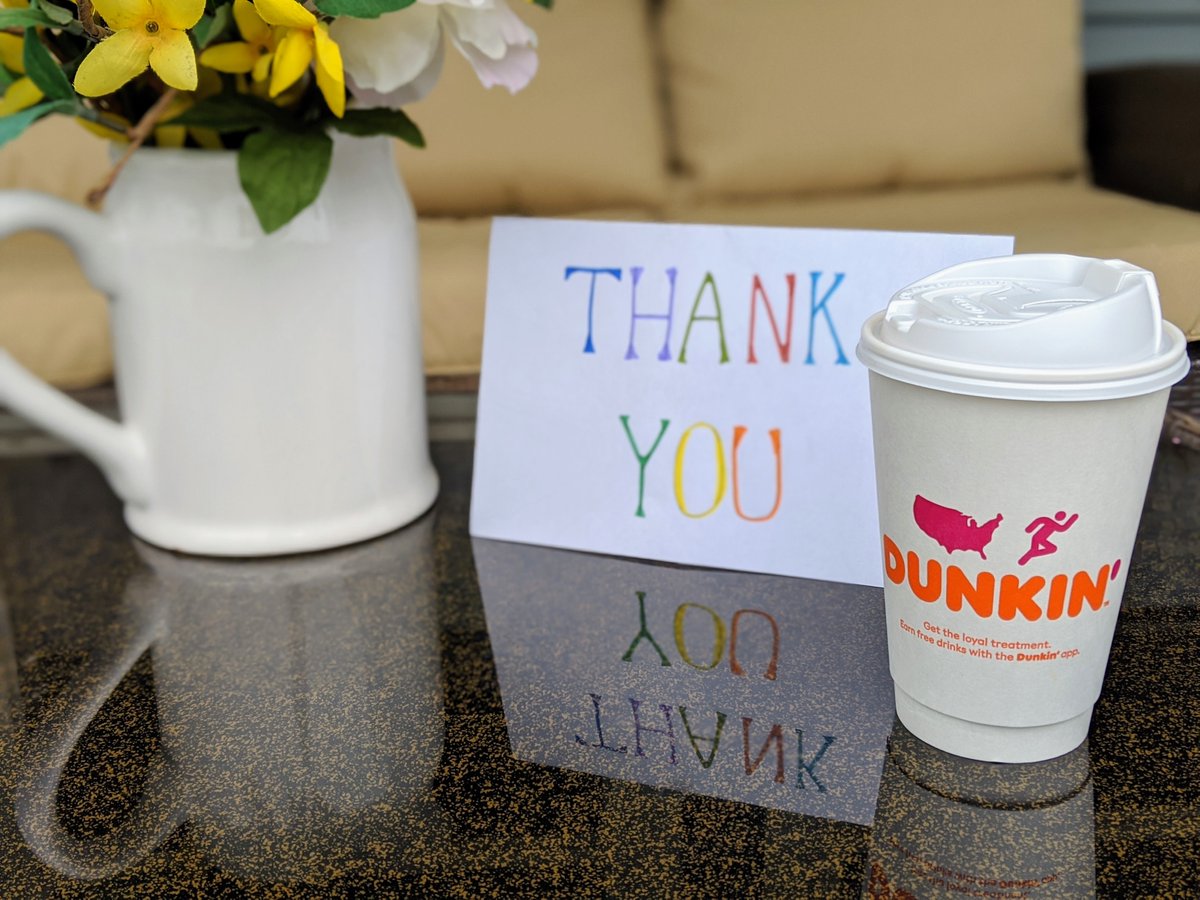 Oh_Honestly_LC's tweet photo. Send your hero thanks w/ a @dunkindonuts eGift Card at https://t.co/Y6nEnJ2VtI. For every
purchase, Dunkin’ will donate $1 to Dunkin’ Joy in Childhood Foundation emergency funds
that go to non-profits helping families affected by coronavirus. #ad #dunkinmaine
#dunkincoffeebreak https://t.co/Jwjz63OuAw