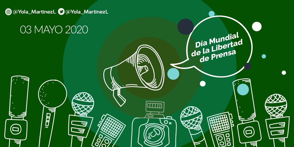 Yola_MartinezL's tweet photo. Consolidar una sociedad más democrática y transparente requiere de una prensa libre y crítica.

En este Día Mundial de la #LibertadDePrensa expreso mi reconocimiento a las y los periodistas que mantienen el compromiso de informar de manera veraz durante la pandemia por #Covid_19. https://t.co/5CeMbl5SUZ