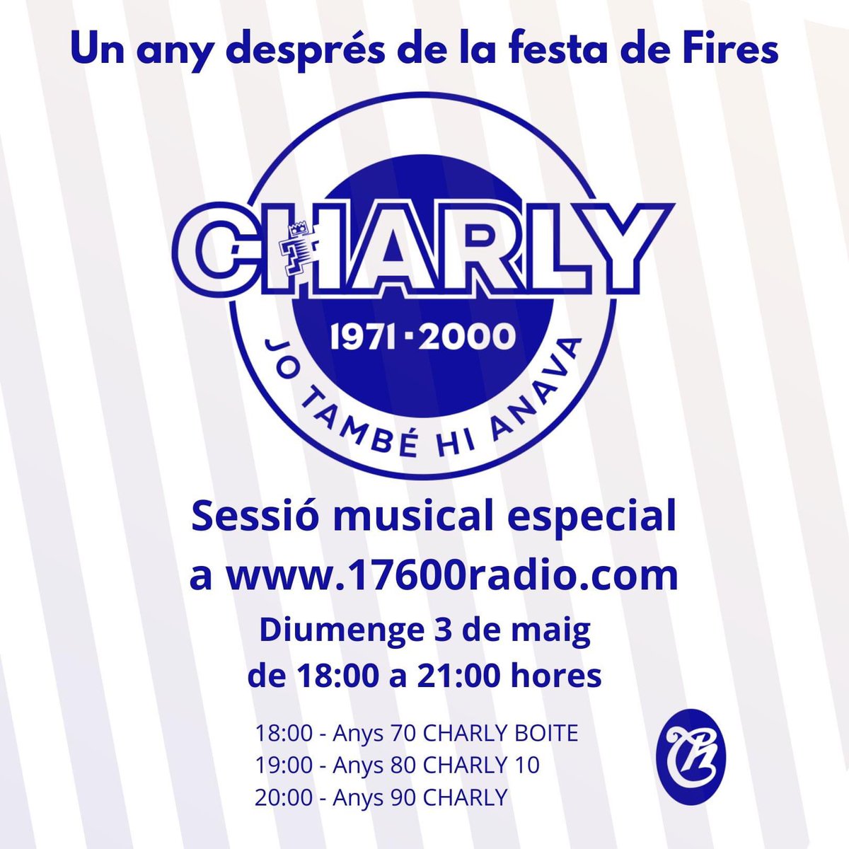 17600Radio's tweet photo. Des de les 18:00 tenim una sessió #CharlyFigueres de 3 hores. #FiresSantaCreu #Figueres https://t.co/6iWkJ9U2Jd https://t.co/QtxxzWvCXw