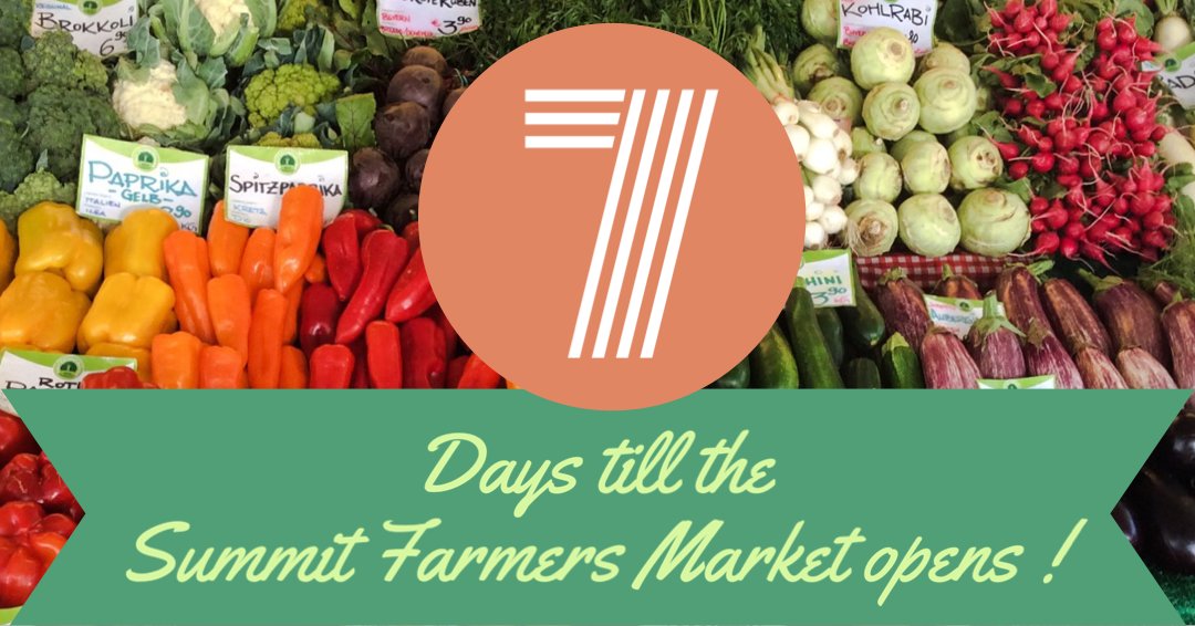 Sunday, May 10th is the beginning of the Summit Farmers Market! Visit summitdowntown.org for information. Look forward to seeing you in Summit!