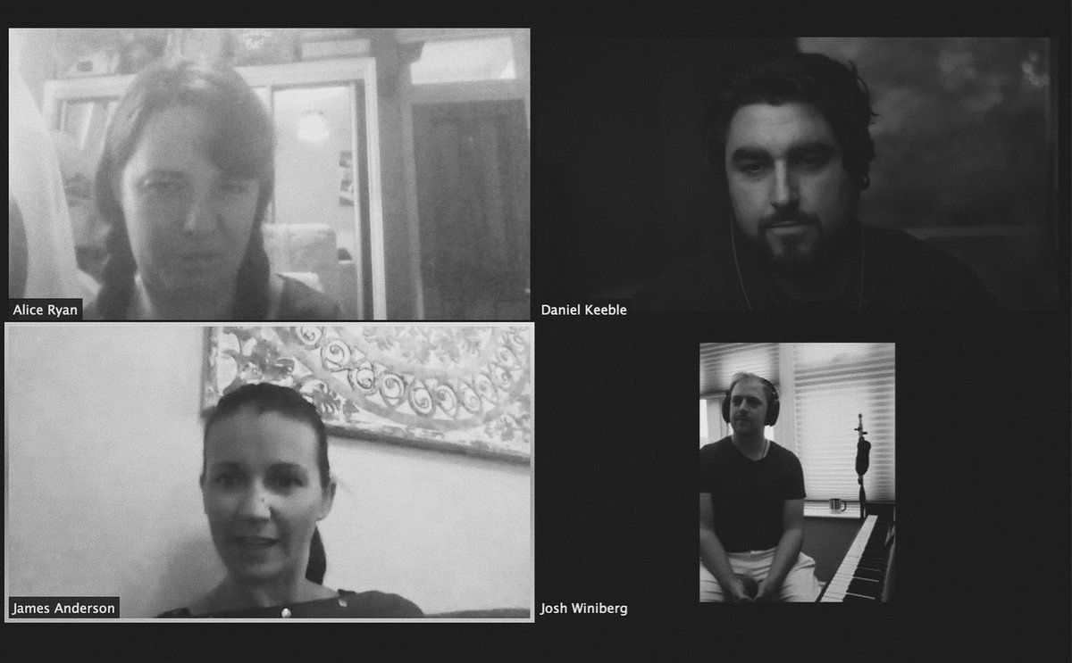 AliceERyan's tweet photo. 📸 @dankeeble
Of #arkindieproductions #postproduction meeting today with #musician @joshwiniberg
#zoom is proving very useful for #creatives during #lockdown #ThankYou everyone for your hardwork on this #shortfilm!!!
#thriller
#femaledirector #femaleled #NewWriting https://t.co/zMH6Q7gVtP