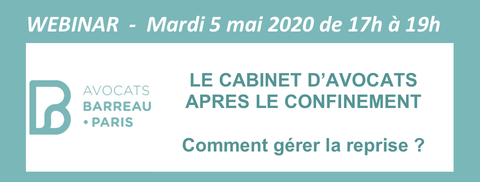 DJensenStrategy's tweet photo. Cabinets d'avocats, comment gérer la sortie du confinement ? RV mardi à 17h Emmanuelle Marsault-Badin et @thevenetch répondront à vos questions aux côtés d'@OCousi, @AzarDehghani Yannick SALA Xavier Picard &amp;Rodolphe Mader. Inscriptions https://t.co/Jq927pHWo4
@Avocats_Paris https://t.co/WkPR70p782