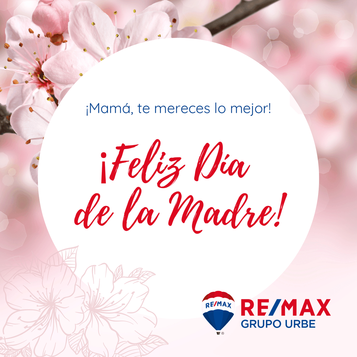 RemaxUrbe1's tweet photo. 🌸 El #DíaDeLaMadre es un domingo repleto de color, alegría, reencuentros y reuniones. ¡Ya queda menos para poder abrazarnos! 🤗 https://t.co/mPLkcA99t0
