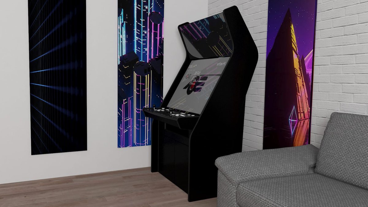 ArcadeEurope's tweet photo. Introducing our newest addition: The Nexus
Created in response to requests for a kit machine. It’s available as a flat pack or assembled and is supplied with controls and wiring loom of choice (PC, Pi or Jamma) allowing you to add the computer and 32” screen of choice. https://t.co/32n2cI1lUZ