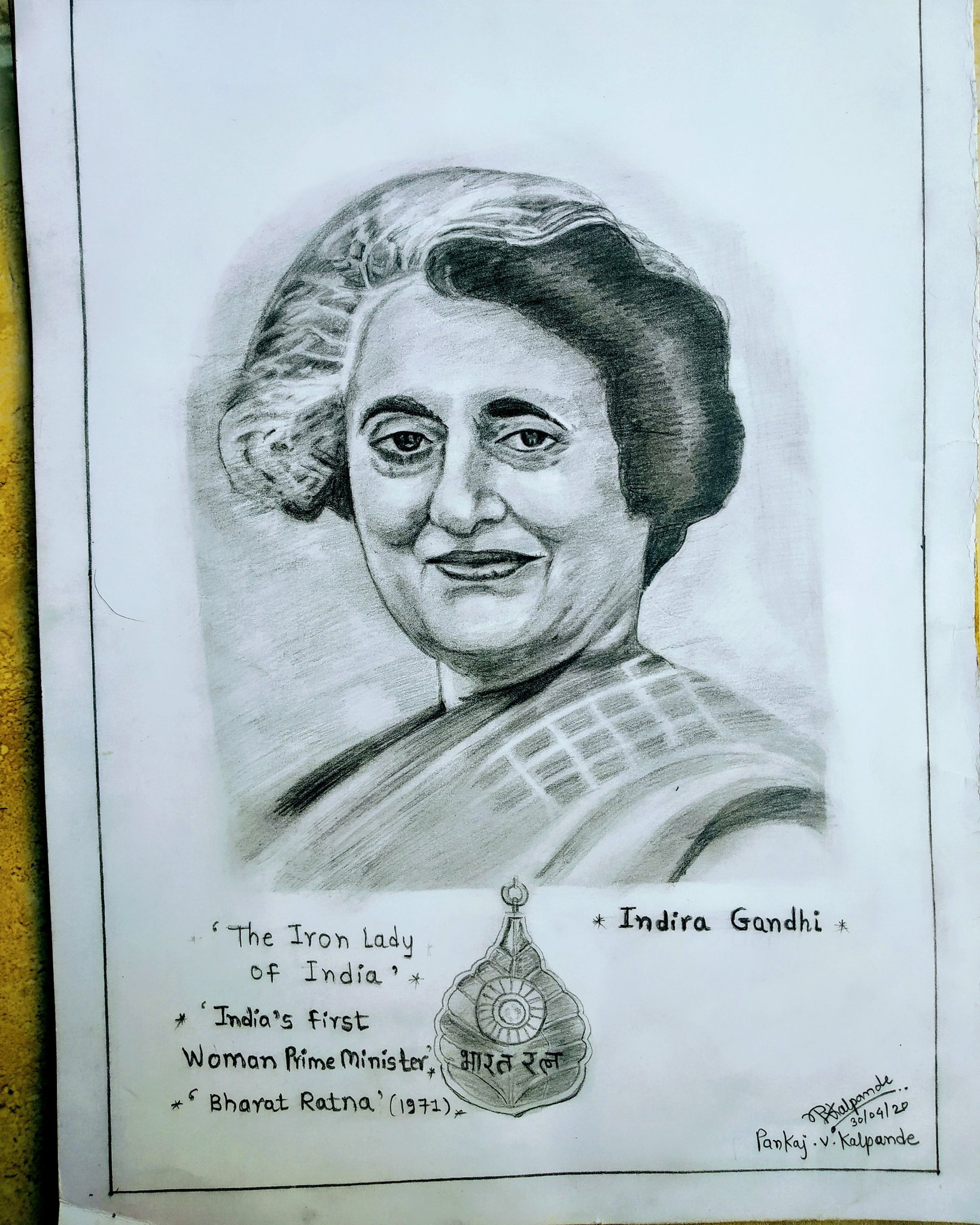 Indira Gandhi  Happy drawing Male sketch Drawings