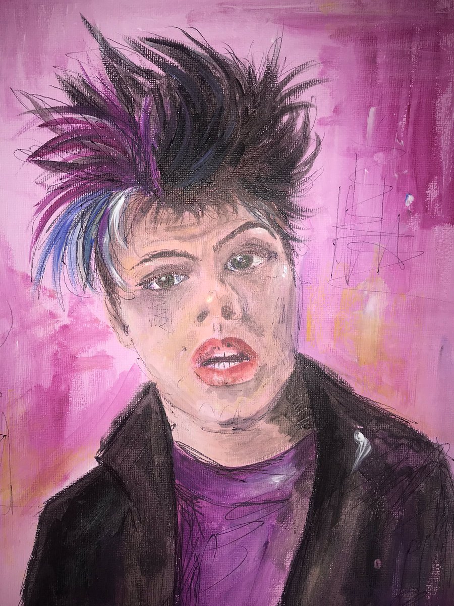 hey <a href="/yungblud/">YUNGBLUD</a> my mum is ur biggest fan and she painted you!!🖤🖤🖤🖤