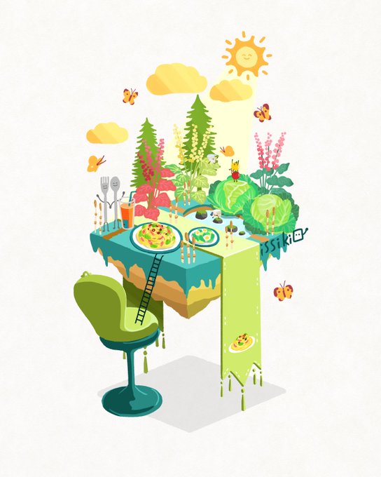 ?テーブルタウン☀️

春キャベツのペペロンチーノの
テーブル街には
蝶々が飛び回り
ヒューケラの花が咲いていました
#テーブルタウン 