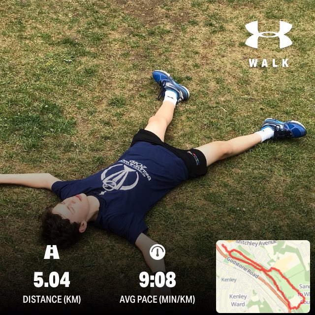 VanjaBass's tweet photo. ⁦@RiddlesdownPE⁩ 
Mattias Blair Y7 came with me for a 5k run/walk today to support Aquila! Got a bit worn out! 😂 💙
#riddlesdownchallenge
#run5k4nhs
#aquila https://t.co/IfpWw6j0E8
