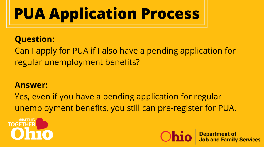 Ohiojfs Ar Twitter Unemployment Faq Can I Apply For Pua If I Also Have A Pending Application For Regular Unemployment Benefits Earn More Here Https T Co 8xnttq04ww Inthistogetherohio Everyclaimisimportant Covid19 Https T Co P33kqhckjv