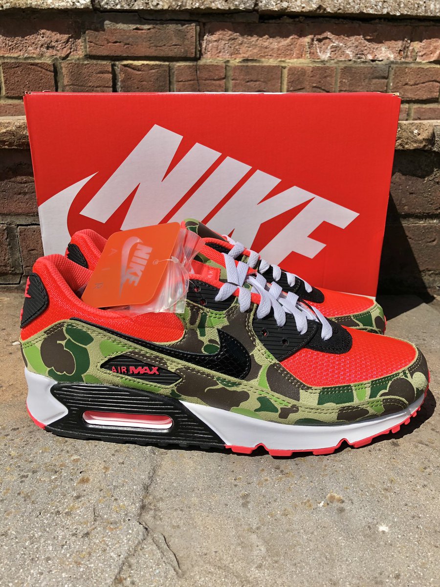 WalkCrep's tweet photo. Nike Air Max 90 Reverse Duck Camo Multi

⚠️FOR SALE⚠️

🔴£180

🔴UK SIZE 9

🔴IN HAND AND READY TO SHIP

#nikeairmax90 #nikeairmax90s #duckcamo #duckcamo90s #officialcrepwalk #duckcamoairmax #forsale https://t.co/aFDDsnD9dE