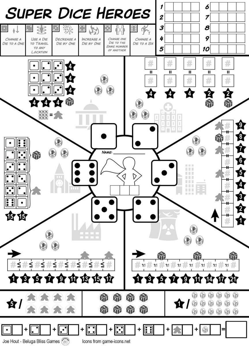 BelugaBliss's tweet photo. 🎲 Free Roll-and-Write Game of the Week 🎲

This week's game is....
“Super Dice Heroes” - you are a Superhero trying to save the city! Travel to different locations, rescue citizens, defeat minions, and save the day! 

#boardgames #gamenight #rollandwrite #printandplay https://t.co/E76Zf9dlX6