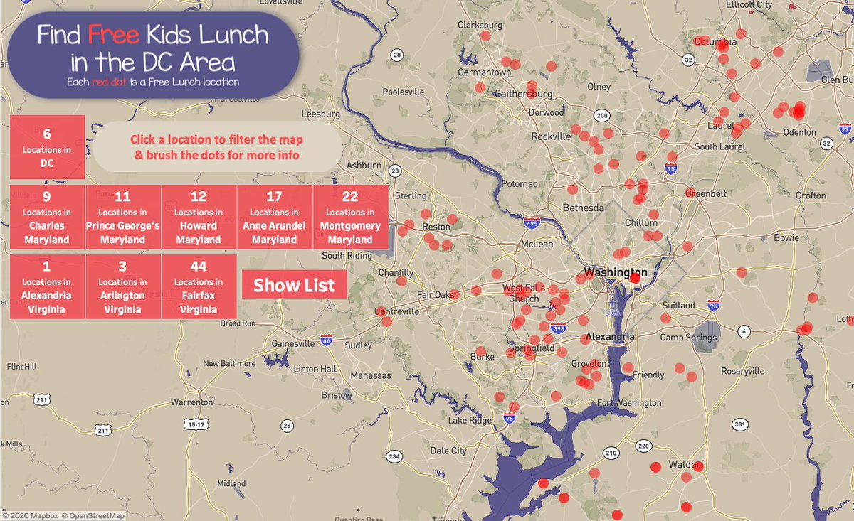 sue_grist's tweet photo. Find FREE Kids Lunch in the DC Area: https://t.co/grO64sBhTo #COVIDー19 #DC @tableaupublic #madewithmapbox https://t.co/SyAhBENTBH