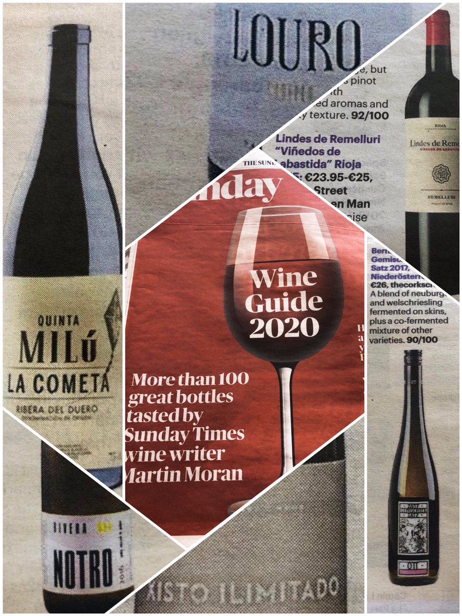 Inspiring recommendations in today’s @SunTimesIreland Thank you <a href="/winerepublic/">Martin Moran</a> for tasting and featuring so many of our favourite wines! To mention just few by <a href="/grblanco/">Germán R. Blanco</a> <a href="/Vino_rpalacios/">RAFAEL PALACIOS</a> #remelluri #BerhnardOtt <a href="/lseabrawine/">Luís Seabra</a> <a href="/Henriquez_Rober/">Roberto Henríquez</a>