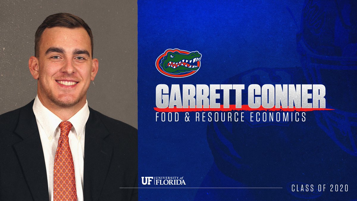 GatorsFB's tweet photo. Congratulations, Garrett Conner 👏 

#UFGrad https://t.co/2xf2Dncn6Z