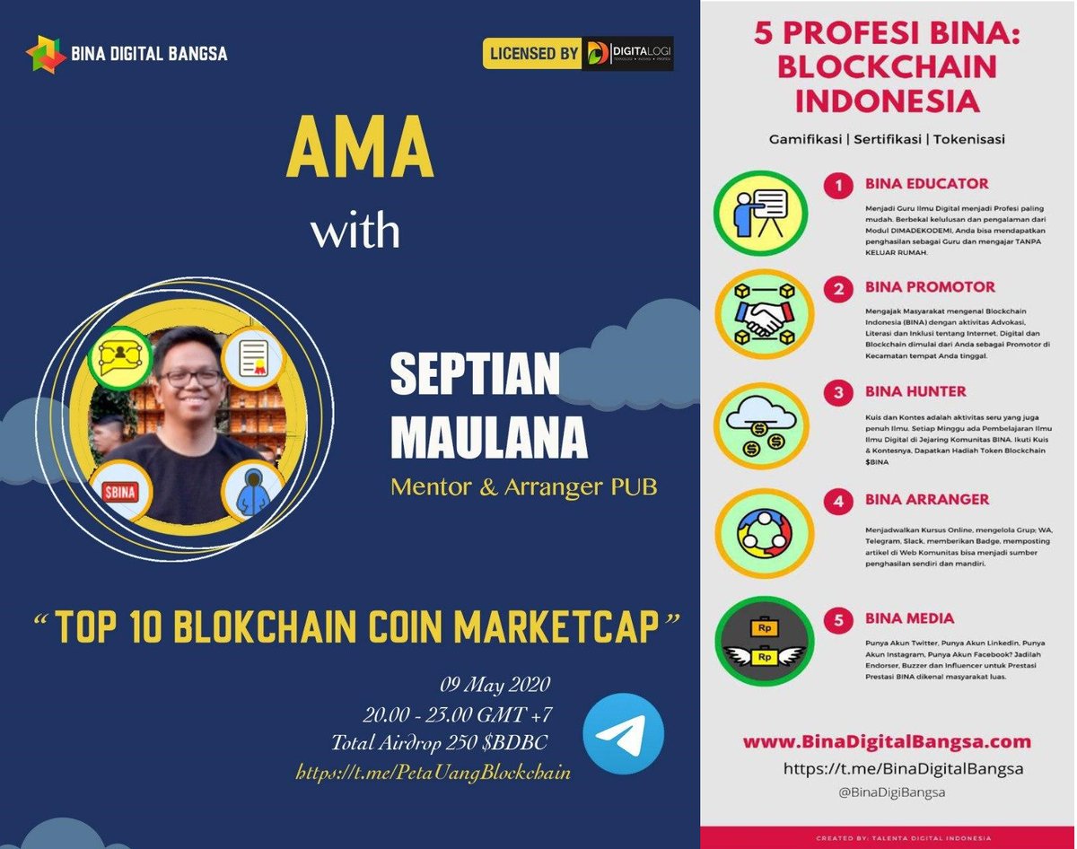 BinaBanjarmasin's tweet photo. Mau tahu #10TopCoinBlockchain, Jangan ketinggalan #AMASesi12 dalam #PetaUangBlockchain bersama Mentor @tianbuyung
๐ 9 Mei 2020
๐ฐ 20.00 WIB
di ๐https://t.co/Yeb35KpKi8
@Digitalogi
@binadigibangsa https://t.co/pz7f8bc0q7