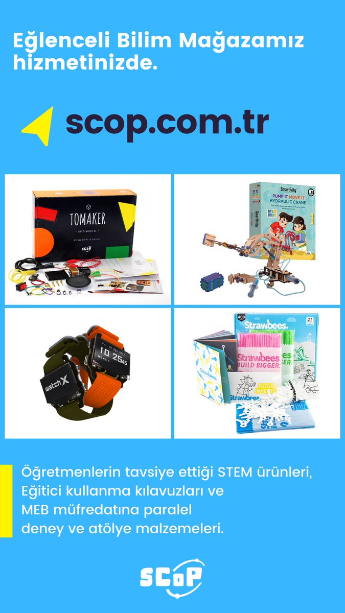 scopmakerstudio's tweet photo. 👉 https://t.co/sWX7KEVfAM
.
#Üret #Öğren #Eğlen
.
Maker deneyimlerimiz bu kutularda. Her yaşa ve her hayal dünyasına uygun içerikler ile öğrenmenin en eğlenceli hali. https://t.co/9aYgwpED9m