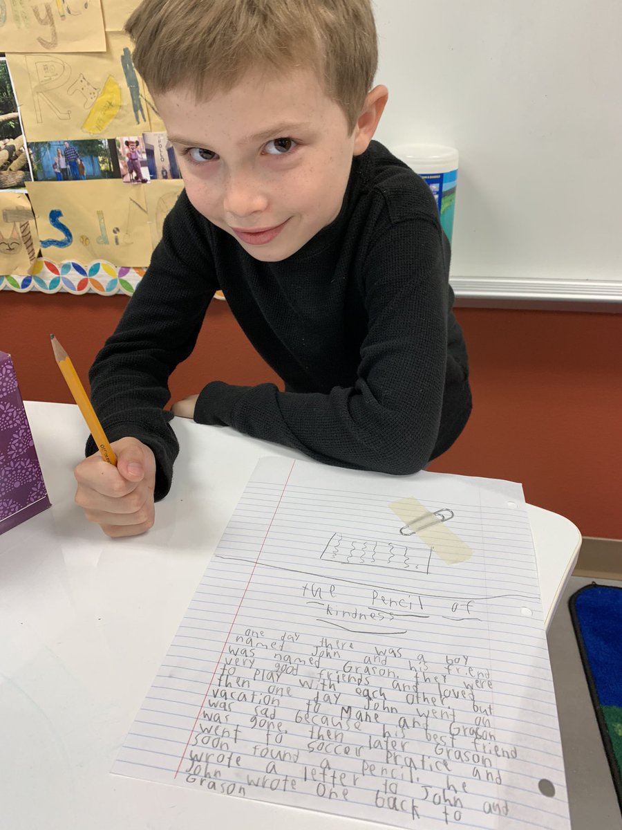 ClancyLisko's tweet photo. What creative writing projects have your students been completing during distance learning? Here’s one we did called “Not a Paperclip”! If your student wants more, check out “Its Birthday Party” on the ELA option sent out two weeks ago. #iamdsisd #sycamoreyr3 #RiSEtogether2019 https://t.co/Y1bCBRbngp