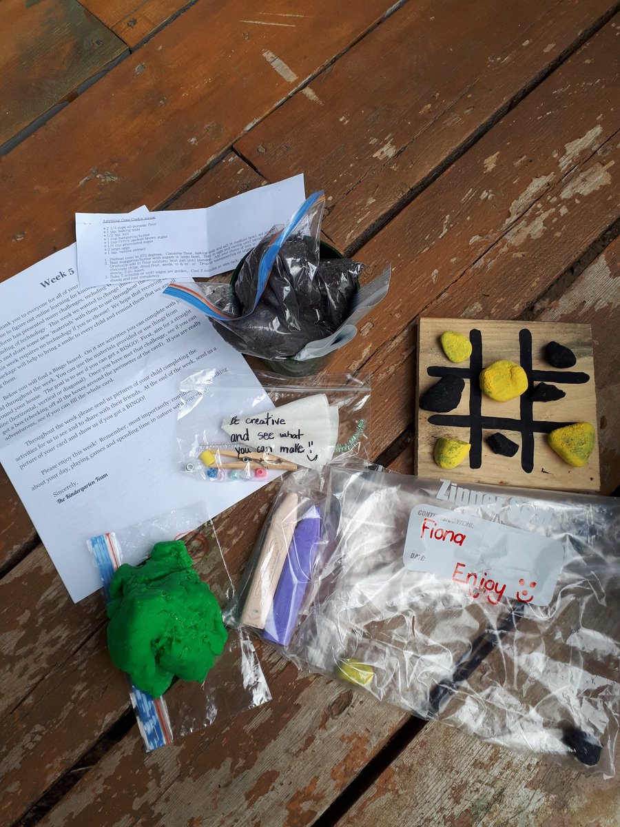 Thanks to the amazing <a href="/DunsfordDES/">Dunsford District ES</a> Kindergarten team. Just received this week's Learn @ home package.  My daughter has already plunged into it. #studentengagement