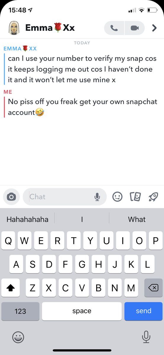 bef4bulous's tweet photo. @snapchatsupport someone is hacking loads of Snapchat accounts by messaging them this and when they send the number they ask for the code and then get into your account and change your details to get you out of it https://t.co/eLTs0D2O5p
