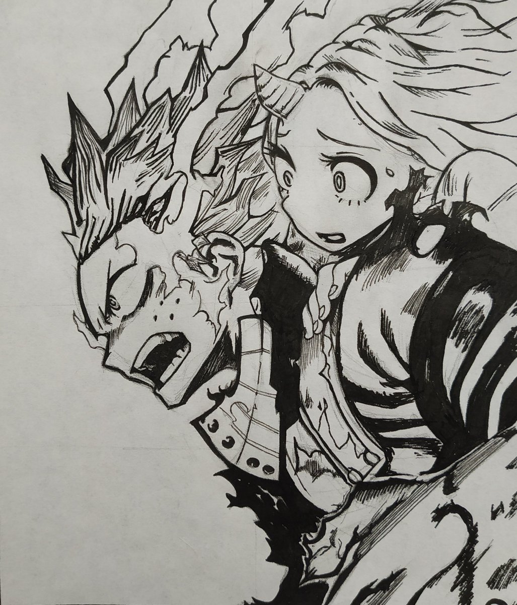 frutadelbosque_'s tweet photo. 🔥 Deku y Eri en una de las batallas más épicas de la cuarta temporada 🔥 En A5 a lápiz y entintado. Espero que os guste 🖤☺️ #BokuNoHeroAcademia #MyHeroAcademia #Deku #Eri https://t.co/sEZl6a2uoB