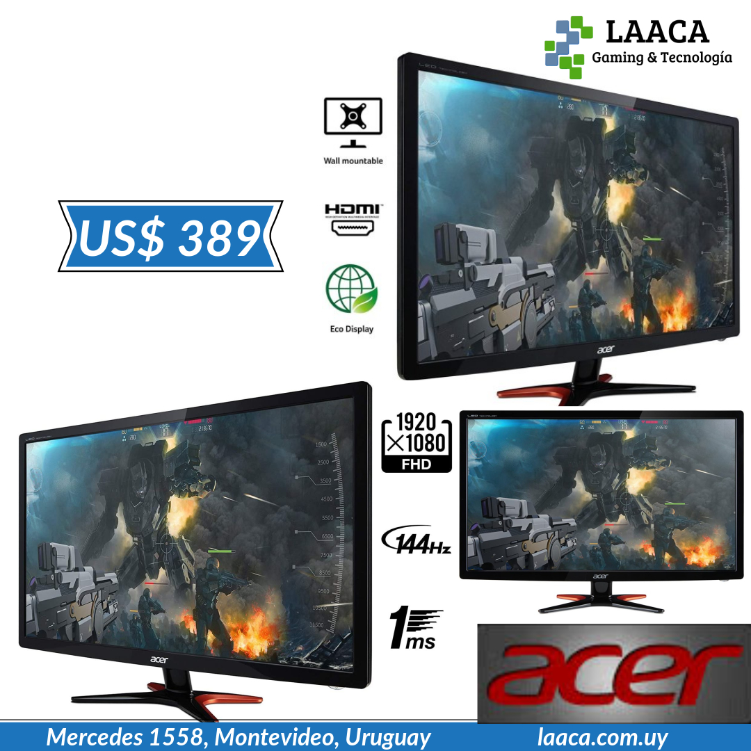 laacagames's tweet image. Arma tu pc, con Monitor Acer  GN246HL Bbid 1080p 3D Freesync 144Hz 1ms U$S 389
Envíos a todo el país, si superas los US$ 30 envíos gratis.
ow.ly/8PyE50zlukW
#monitoracer #acergaming #pcgaming #monitoracergn246hl