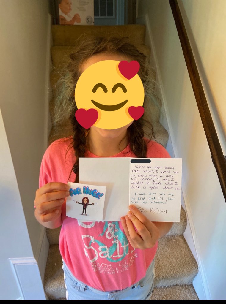 DillardMagnetES's tweet photo. One of @mcCroryDillard students received her snail mail &amp; air hugs!! ❤️ #wemissyouall https://t.co/vRFSWHY4Tu