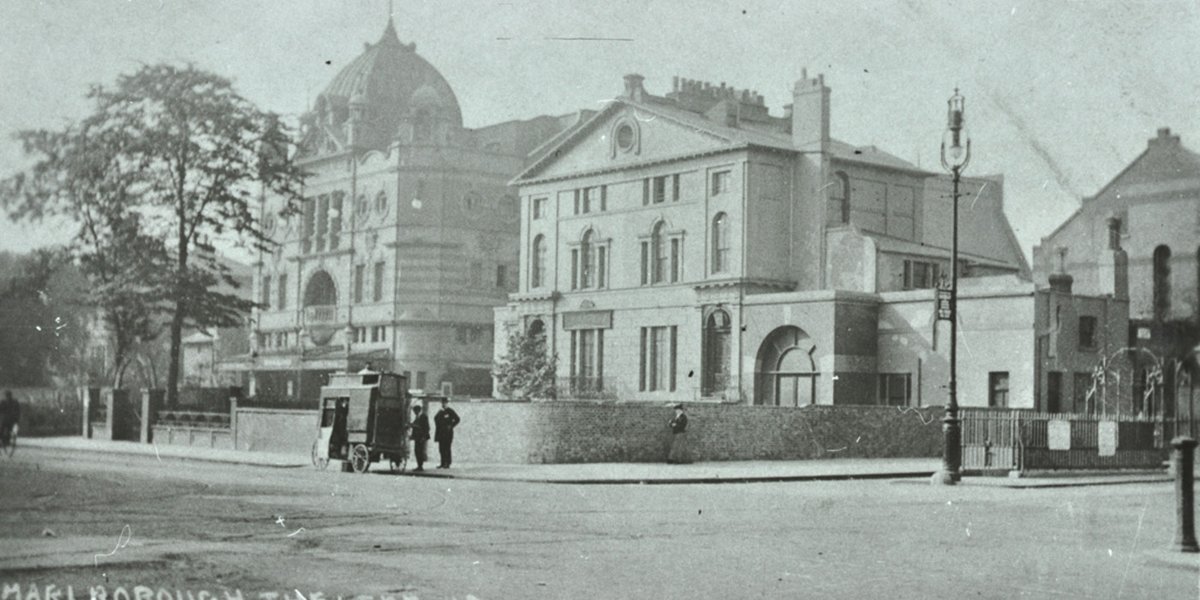 A hazy view of the Marlborough Theatre in the early 1900’s. The building to the right would today be what was once the Big Red Pub. The theater itself sits in what is the City &amp; Islington college next door.