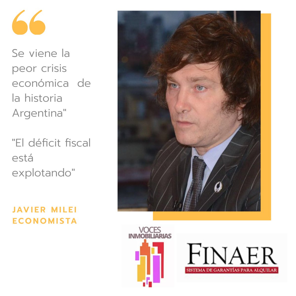 2020Voces's tweet photo. No te pierdas la entrevista de  Juan Fernández Mugica con el economista @jmilei
En esta oportunidad Javier nos cuenta como cree que será el futuro del sector inmobiliario y de la economía argentina.
Ya podes verlo en IG Live
https://t.co/9d23Hcr4VM  
@realestate1067 @PaoBilinski https://t.co/yxozwG2c99
