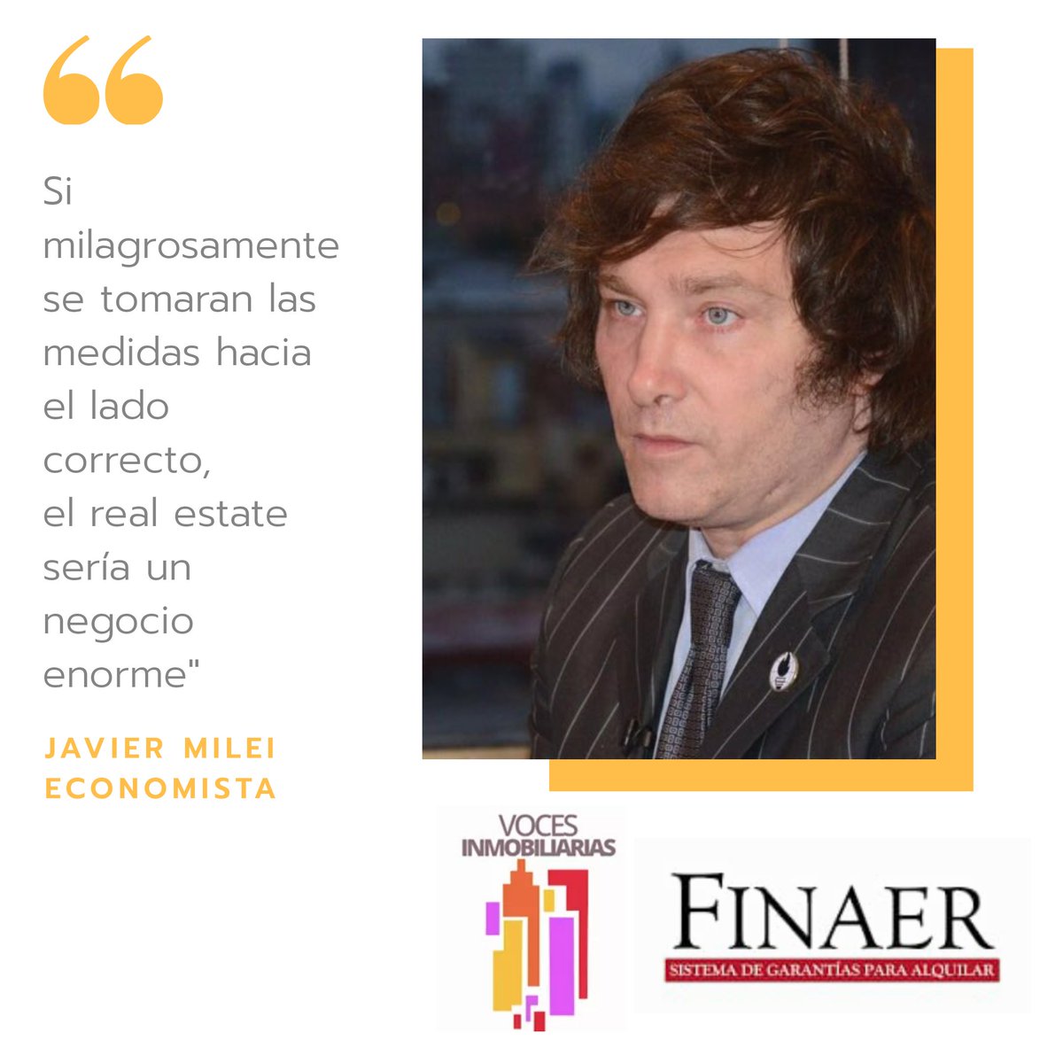 2020Voces's tweet photo. No te pierdas la entrevista de  Juan Fernández Mugica con el economista @jmilei
En esta oportunidad Javier nos cuenta como cree que será el futuro del sector inmobiliario y de la economía argentina.
Ya podes verlo en IG Live
https://t.co/9d23Hcr4VM  
@realestate1067 @PaoBilinski https://t.co/yxozwG2c99