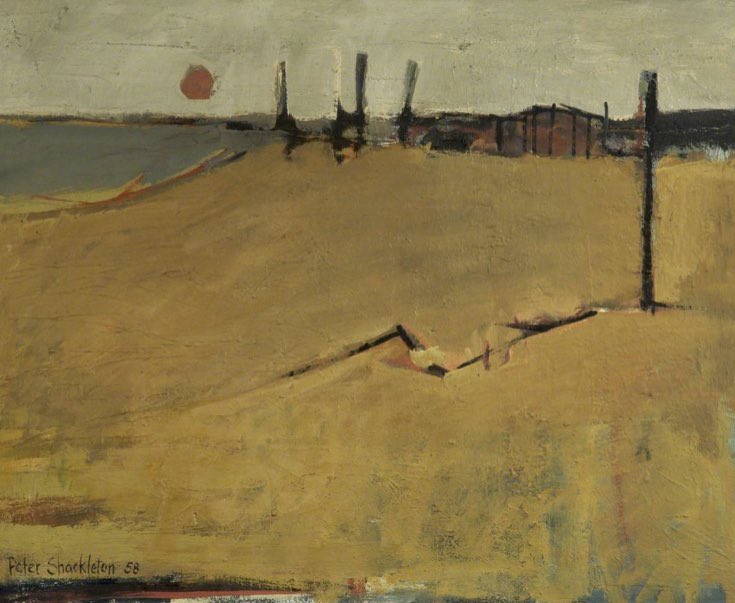 RaffiDerH's tweet photo. STAY HOME SAVE LIVES!
Peter Shackleton (b.1933)
‘Empty Beach’ 1958
58cm x 73cm
Oil on Canvas
Salford Museum and Art Gallery Collection @SalfordMuseum #petershackleton #emptybeach #StayHome #stayhomesavelives https://t.co/RZ75xP2TBB