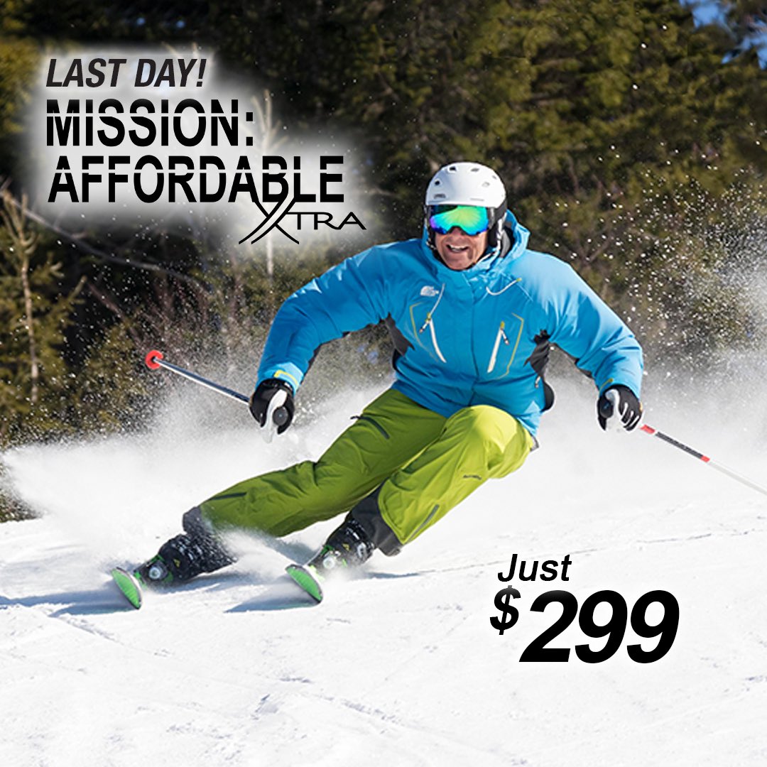 LAST DAY to secure your winter fun with Mission: Affordable Season Passes just $299 OR four payments of $74.75!