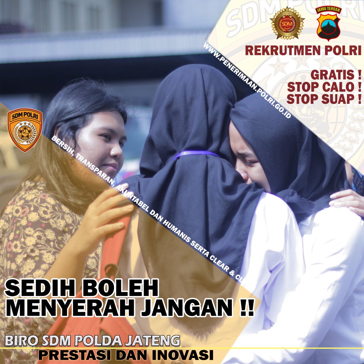 Yakinlah kamu bisa, Never give up. you must optimist 🙏

Berjuanglah sepenuh tenaga untuk meraih cita-cita, mengabdi untuk Negeri
REKRUTMEN POLRI NO KKN !! NO CALO !!

<a href="/rekrutmen_polri/">REKRUTMEN POLRI SSDM</a>
#penerimaanpolri2020