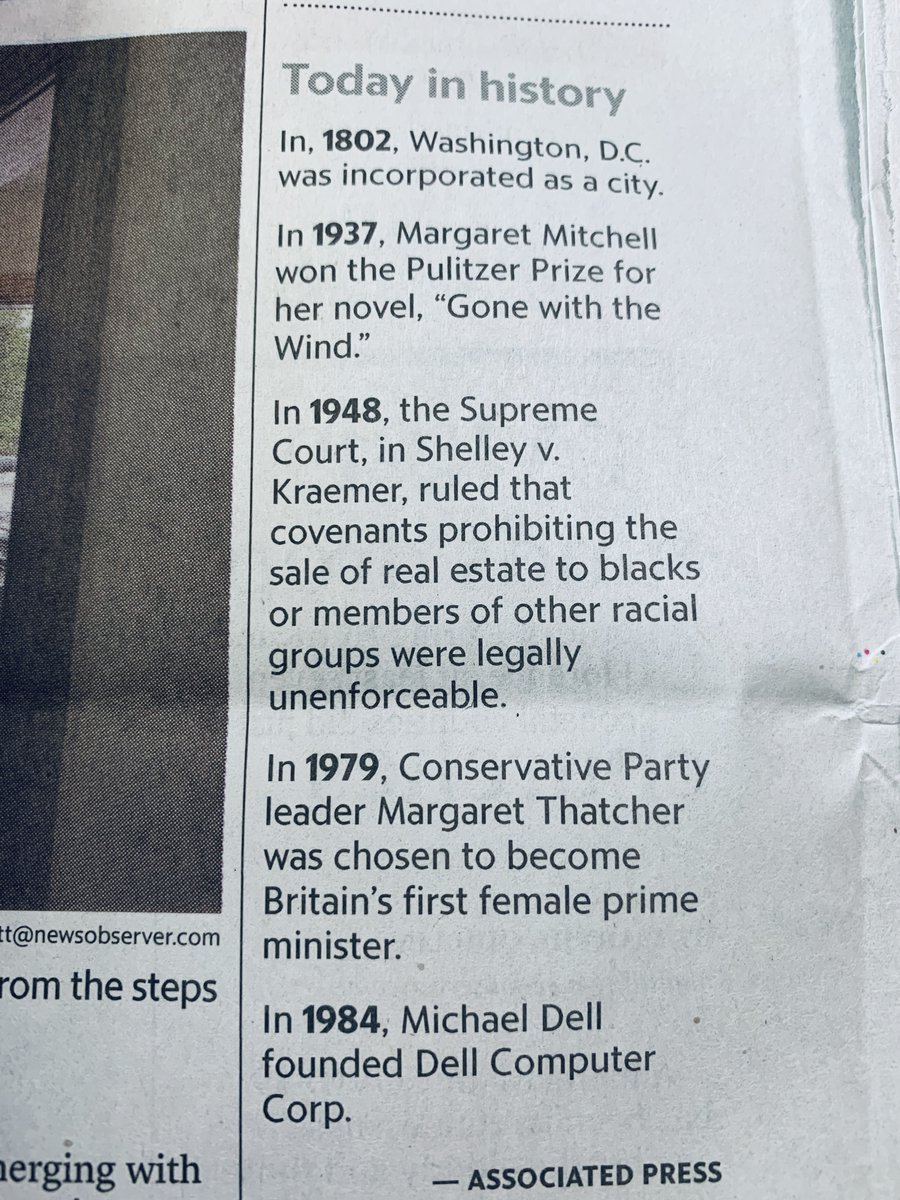 michaeljmorton's tweet photo. Today's newspaper - "Today in History" section. Congrats @MichaelDell. Great company to work for. https://t.co/4kp90SWWiv