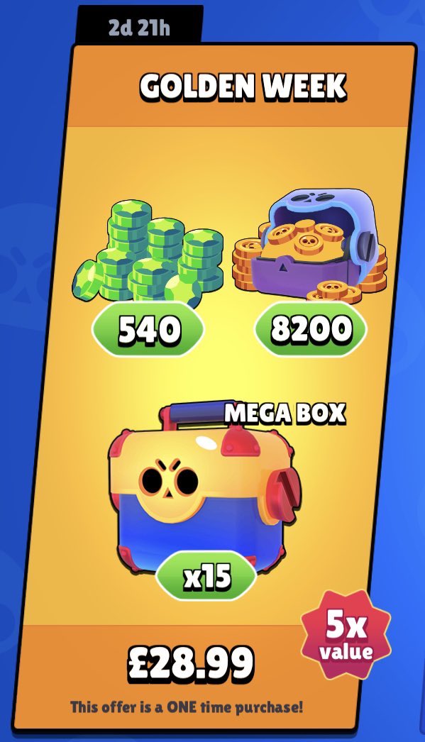 GOLDEN WEEK OFFER GIVEAWAY 

To enter:

❤️ - Follow me and <a href="/KanerBrawlStars/">TRB Kaner</a> 
🔁 - Retweet
🙋‍♂️ - Tag 1 friend and rate them from 1-10 at any game. 

1 x $29 winner picked in 48 hours