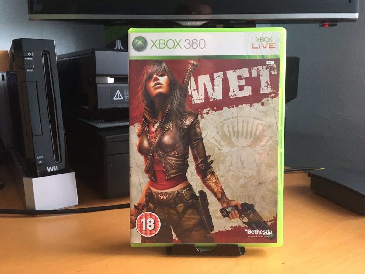 retroguybry's tweet photo. Wet on #box360 starring Rubi Malone. An action game that combines shooting, swordplay, acrobatics and gore. Music and slow motion fight scenes help create a cinematic “Kill Bill” style experience. #xboxsunday #sundayonxbox #shareyourgames https://t.co/0ezUFf9Lr5