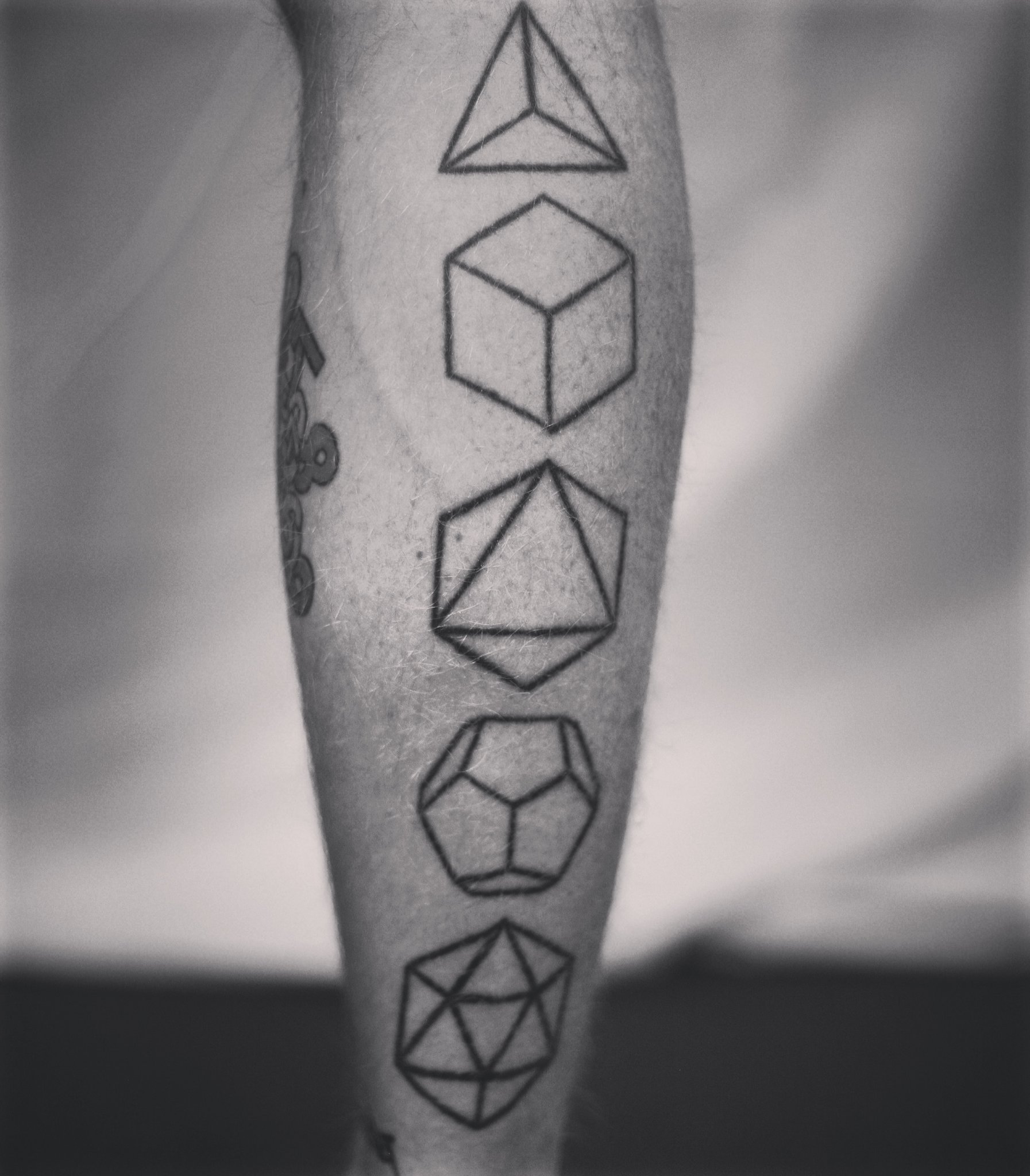 Platonic solids tattoo  Sacred geometry tattoo Geometry tattoo Geometric  tattoo