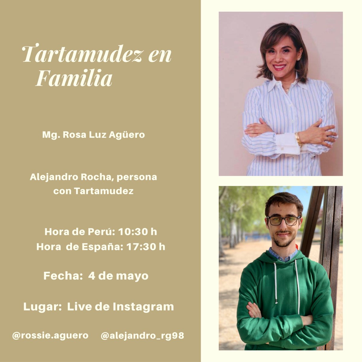 alejandrorg98_'s tweet photo. Mañana os esperemos en Instagram con el directo “Tartamudez en Familia”. ¿Nos acompañas? 😊 #ConcienciarTTM #NormalizarTTM #SensibilizarTTM #Tartamudez #Stuttering #Stammering #Gaguez #TartamudezEnFamilia https://t.co/nCWzQKSNqK