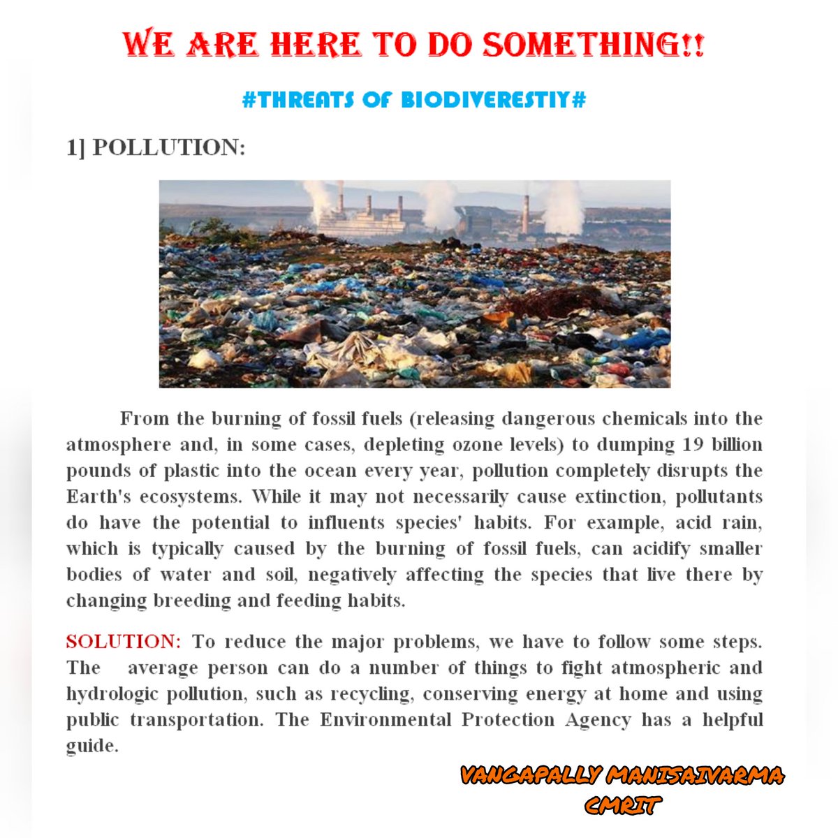 VANGAPALLYMANI1's tweet photo. If Not to Do our Duty to Protect or Develop then Who can be so Initiative about the Society Needs !
#ibdc2020 #tsbdb #lsf #EarthDay https://t.co/9K2FRBPUKq