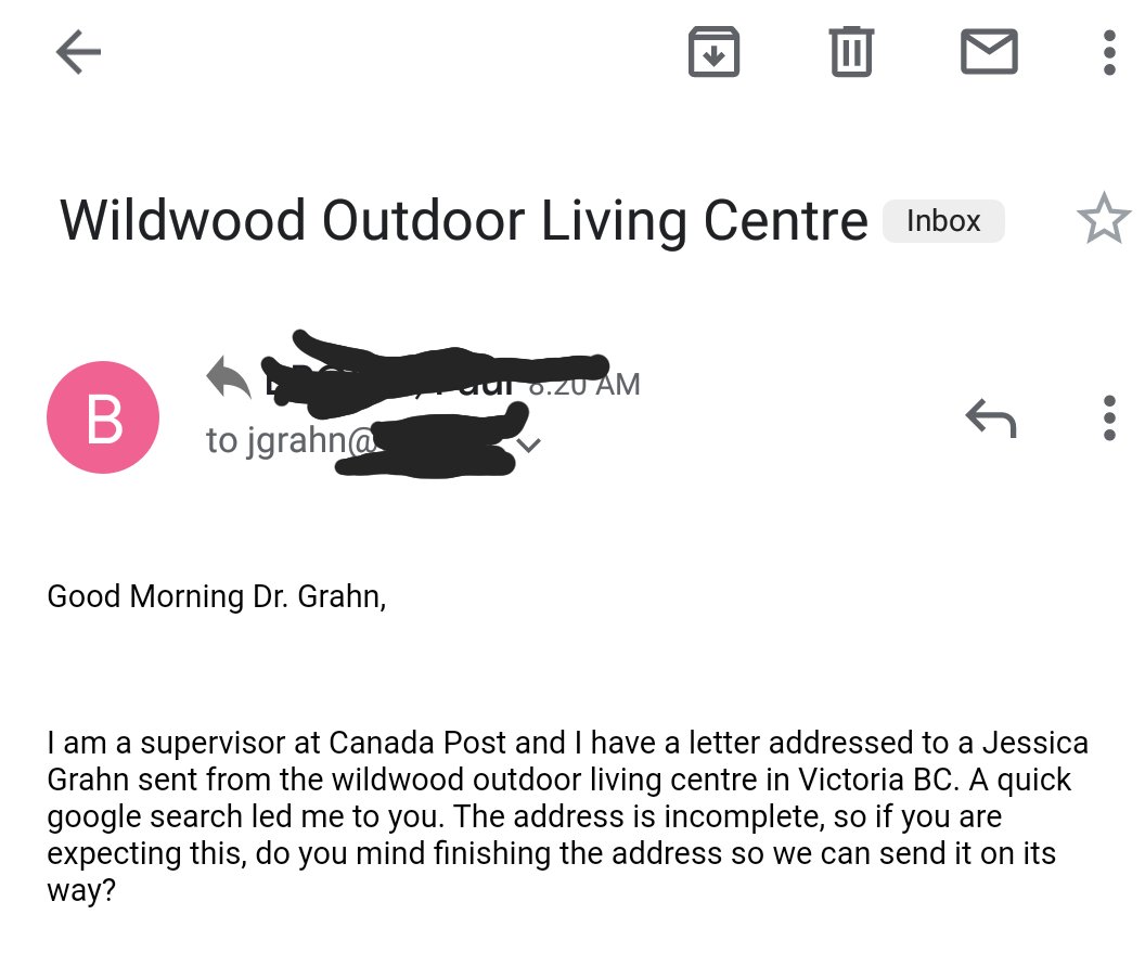 NeuroBeats's tweet photo. I love this country. Where else would you be Googled by the postal service so they can deliver your misaddressed package? @canadaposthelps Also #unusualname for the win! https://t.co/50HCZIG4Ro