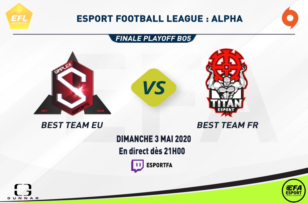 🏆ESPORT FOOTBALL LEAGUE #PC

RDV ce soir pour le choc des TITANS et rien ne sera SIMPLE pour remporter la victoire finale !!

Qui remportera le 1er trophée dans cette aventure ?!

📺21H00
📺twitch.tv/esportfa 
🎙️<a href="/iWeRoZ/">iWeRoZ ⭐️</a> <a href="/Freystyle_Fifa/">Tatane</a> @danialeeex