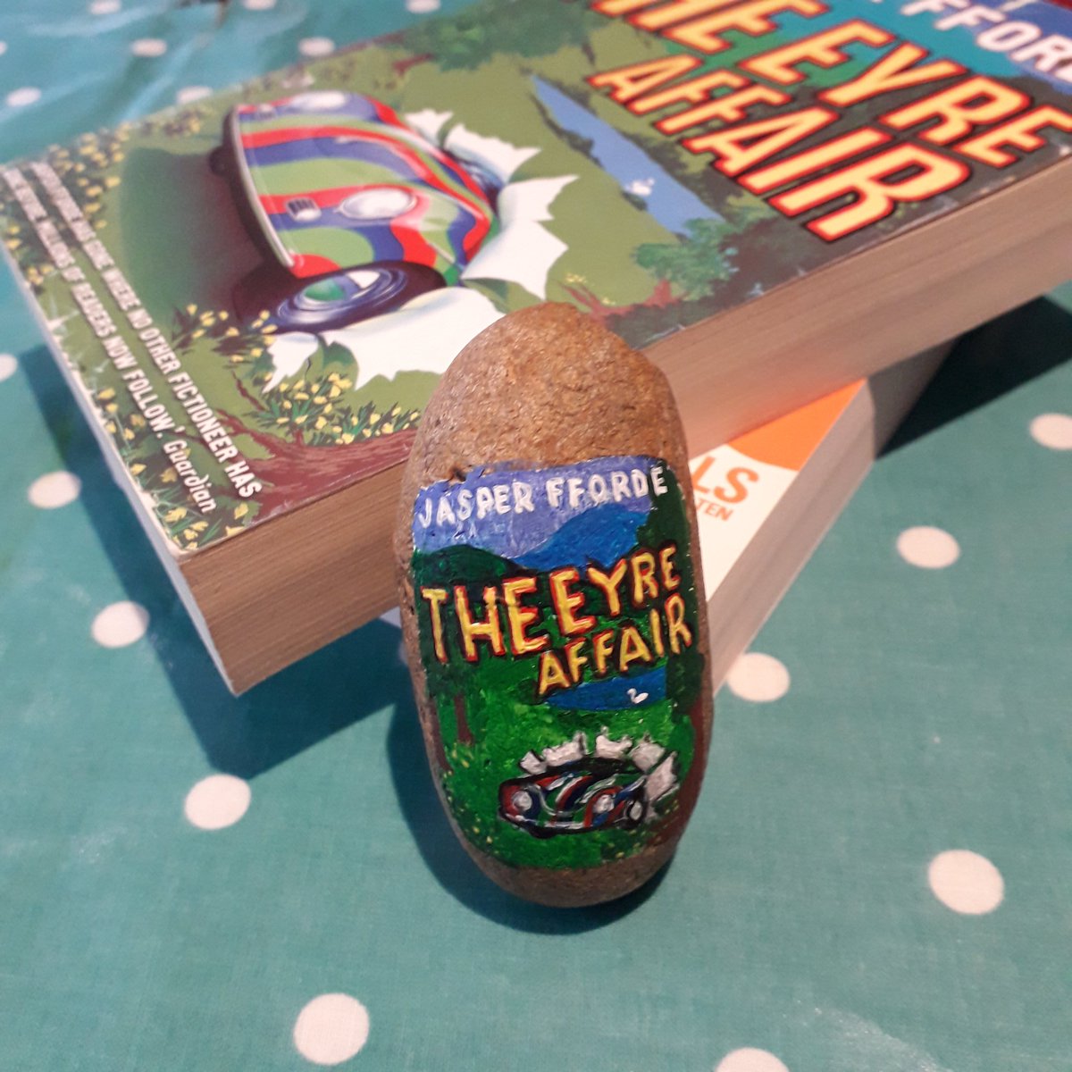 The Eyre Affair by  @jasperfforde I adore this book. Painting the cover on a stone was a little challenging!