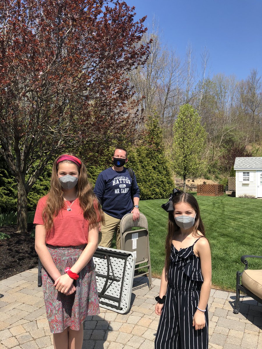 BGarry_Hatton's tweet photo. Filming “live” on location for the morning announcements! Thanks Adrianna &amp; Family (...and neighborhood!) for hosting! Looking forward to watching this tomorrow morning!! #WeGotThis https://t.co/JHC2xkKxoc