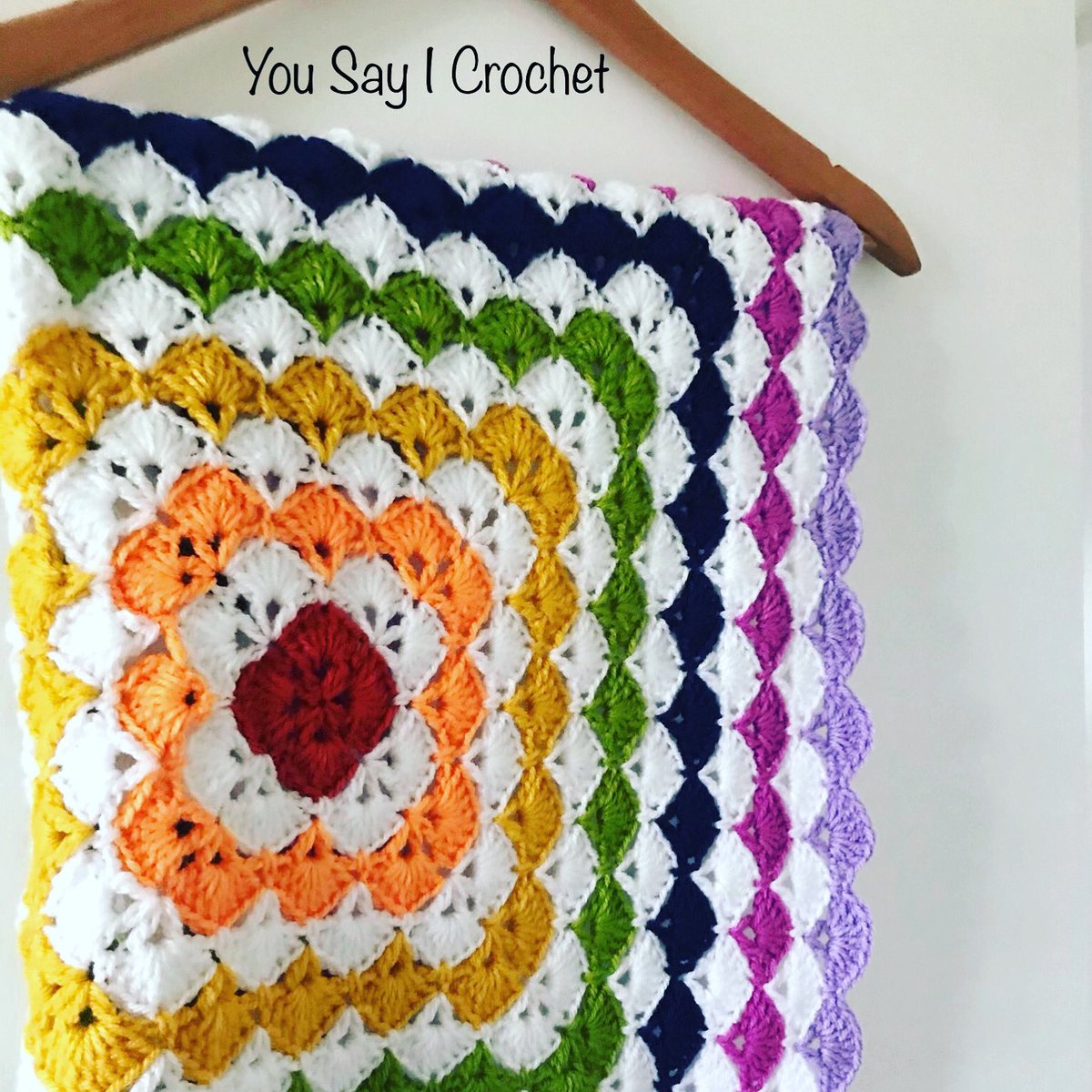 columbo123456's tweet photo. New pram blanket in my shop #yousayicrochet #shellstitch #pramblanket #handmadehour #crafthour #lockdownblues #rainbow #etsyseller https://t.co/huVmxd21bc