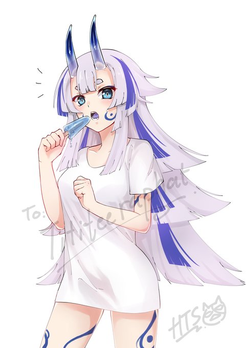 Untitled #白髪 #鬼 #鬼殺隊 #青鬼 #女性 #棒アイス #ロリ #入れ墨 #Tシャツ #白Tシャツ https://t.co/Tj2sl6GzkA 