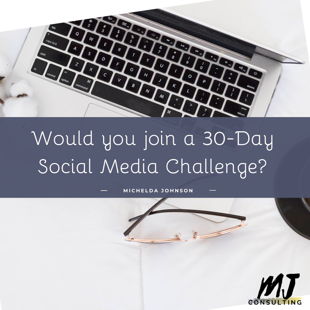 MicheldaJ's tweet photo. Want a 30-Day social media Challenge with daily post prompts? #businesscoach #socialmediaexpert #womeninbusiness #entrepreneur #contentstrategy #digitalmarketing #socialmediacoach #businessbuilder #businessgrowth #pivot #BOSSCEO #womenCEO #Strategy #beyourownboss #smarthustle https://t.co/uNaSxPrR1s