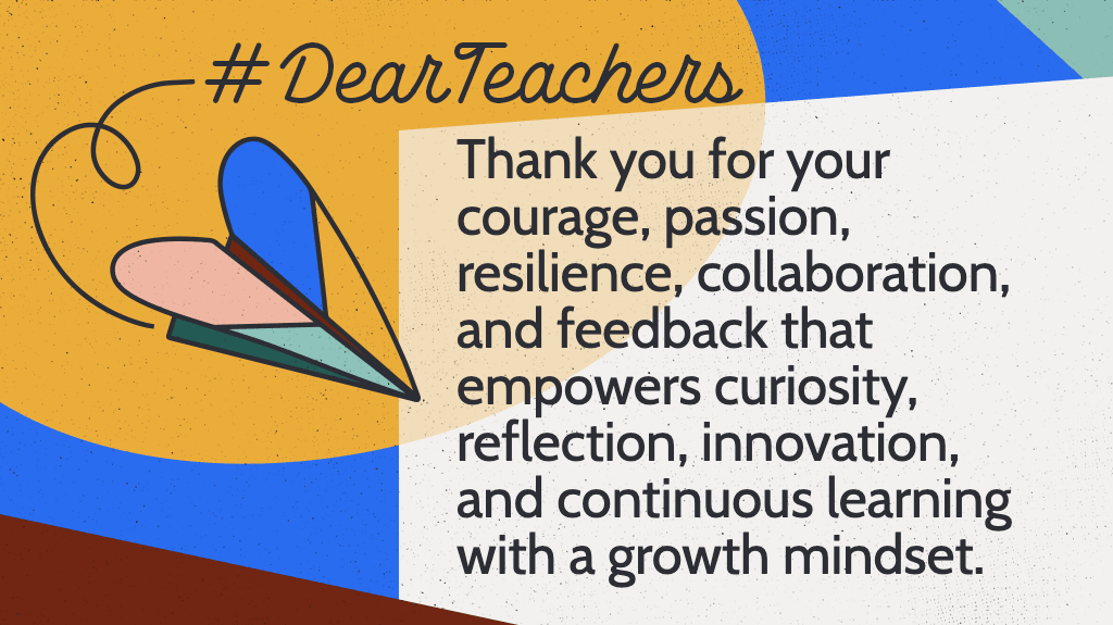 Erik_Youngman's tweet photo. #DearTeachers, 

Thank you for your courage, passion, resilience, collaboration, and #feedback that empowers curiosity, reflection, innovation, and continuous learning with a #GrowthMindset.

@teacher2teacher #LibertyvilleD70 https://t.co/dyaSAcS4nJ
